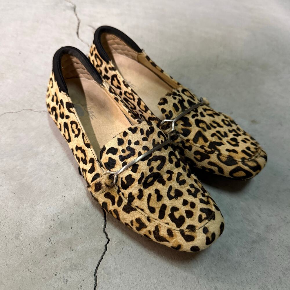 Dr Scholls Original Collection Leopard Calf Hair Loafers Womens Size 6